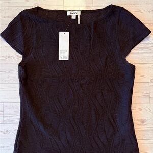 ✨ DKNY Black Patterned Short Sleeve Top ✨